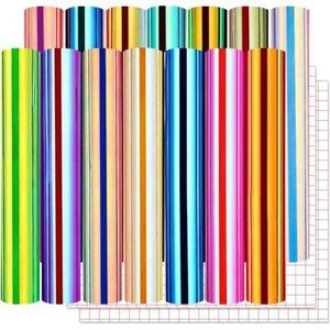 Vinyl 16 Pack Holographic Vinyl Set for Cricut - 12" x 12" Permanent Holographic